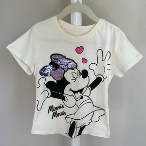 H&M x Disney Minnie Mouse Sequins Short Sleeve T-Shirt 4T